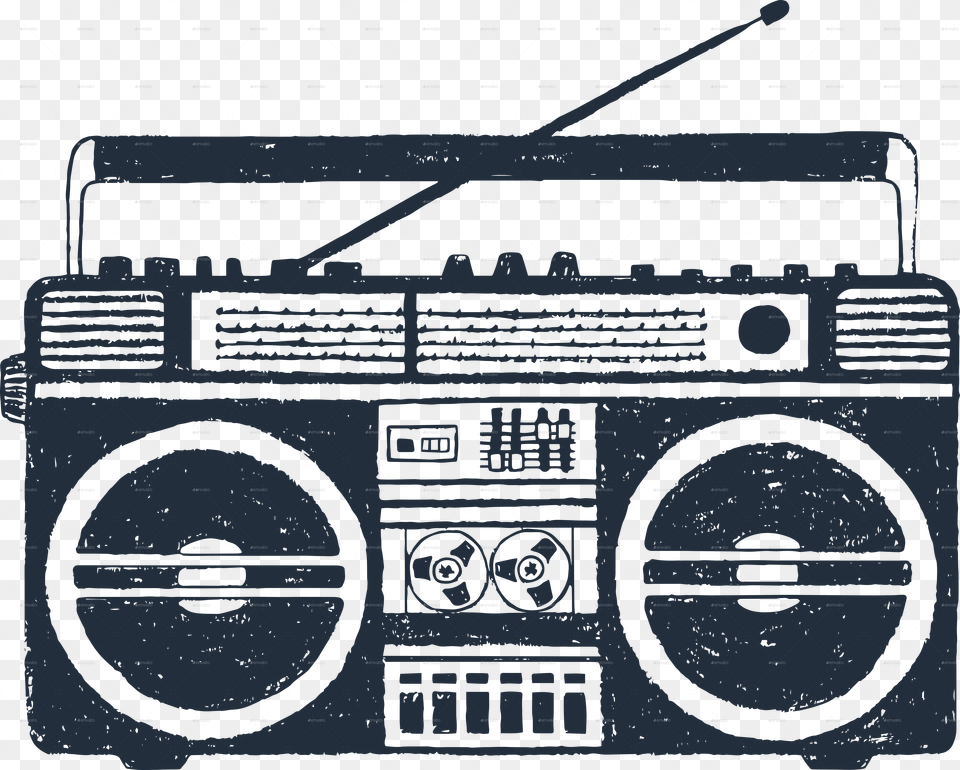 Boombox With Mic Vector, Electronics, Radio Free Transparent Png