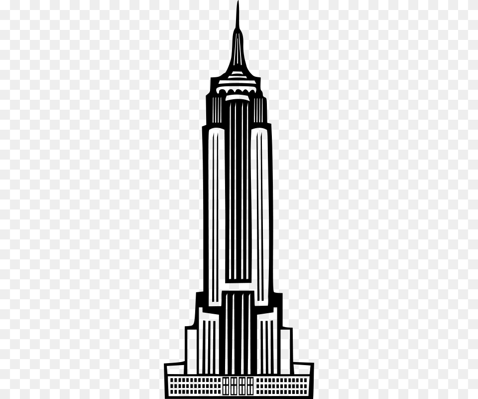 Boort Art Deco Empire State Building, Gray Png