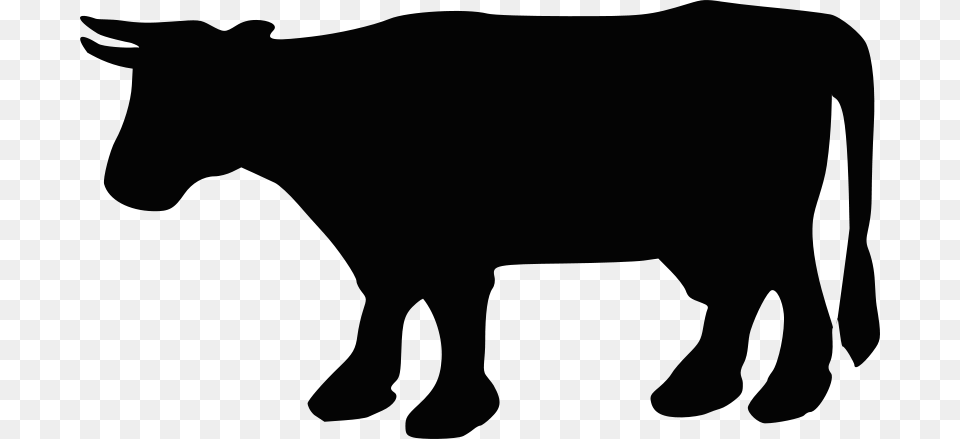 Boort Cow Silhouette, Animal, Bull, Mammal, Livestock Png Image