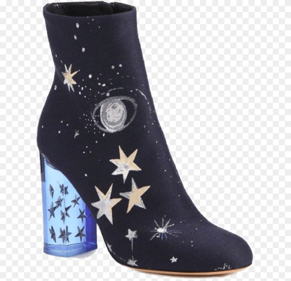Boot Polyvore Blue Darkblue Witch Stars Valentino Star Booties, Clothing, Footwear, Shoe Free Transparent Png