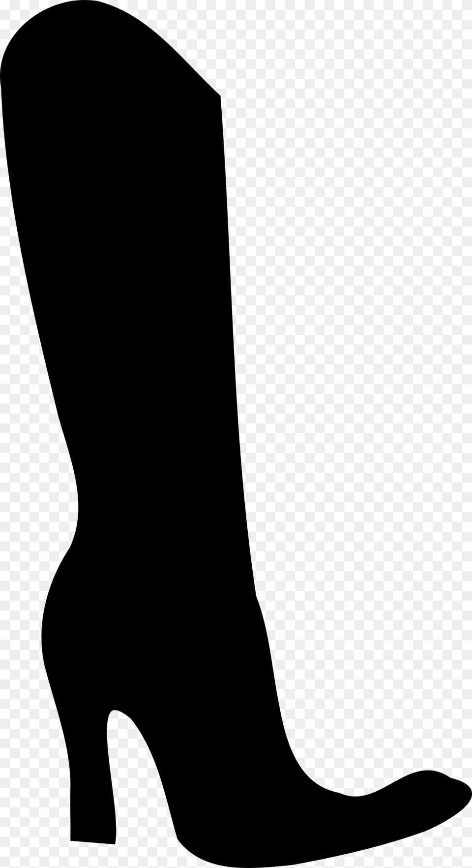 Boot Shoe Silhouette Clip Art High Heel Boot Clipart, Gray Png Image