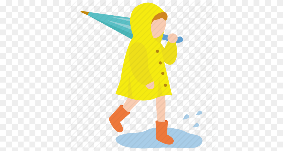 Boots Child Puddle Rain Raincoat Toddler Yellow Icon, Clothing, Coat, Baby, Person Png