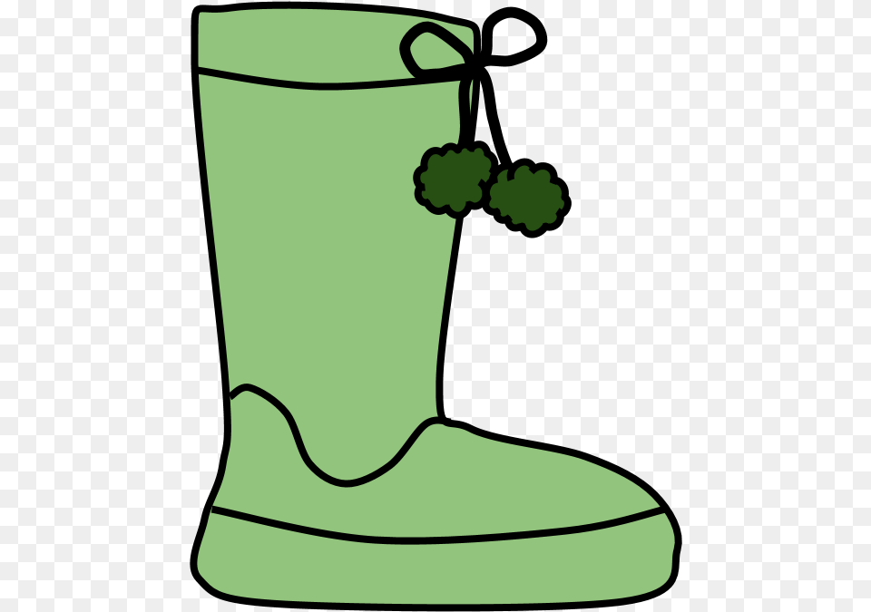 Boots Pom Poms Snow Rain Green Snow Boots Clipart, Boot, Clothing, Footwear Png
