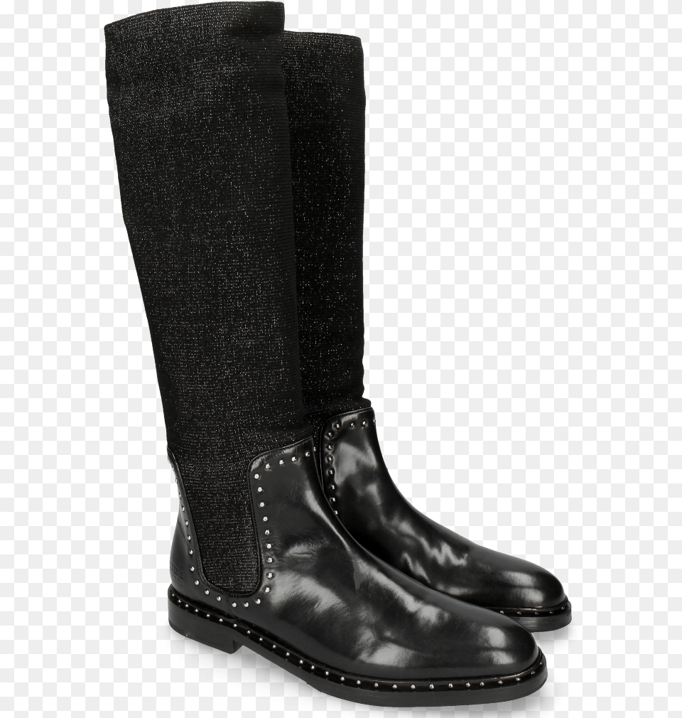 Boots Susan 52 Black Stafy Glitter Black Rivets, Clothing, Footwear, Shoe, Boot Free Png