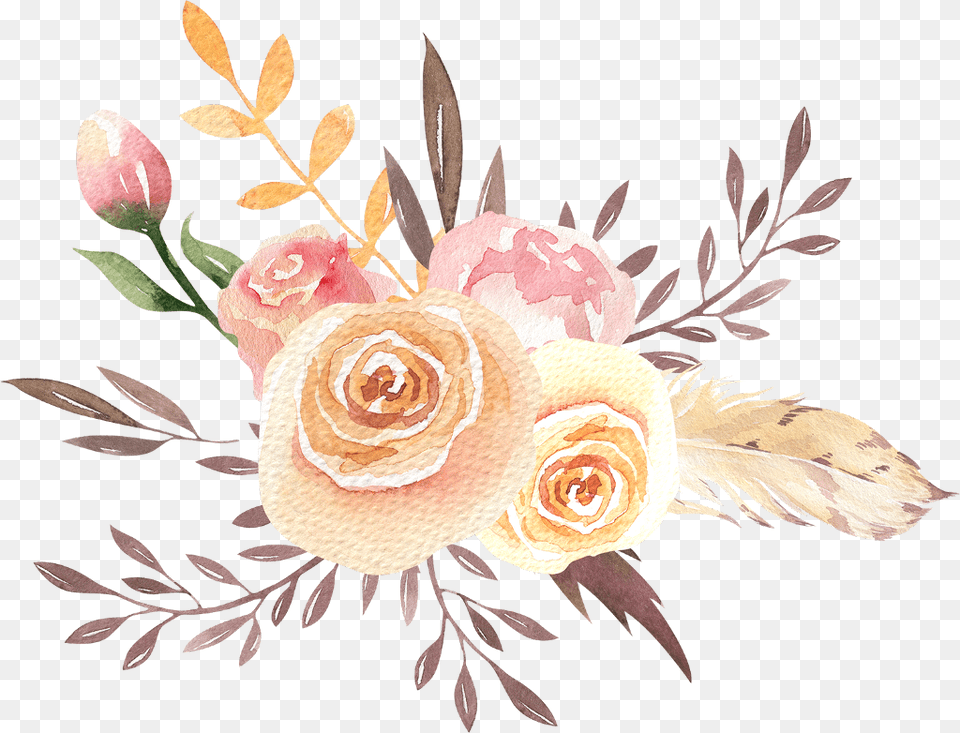 Boquet Bouquet Watercolor Watercolour Flowers Garden Roses, Art, Floral Design, Flower, Graphics Png Image
