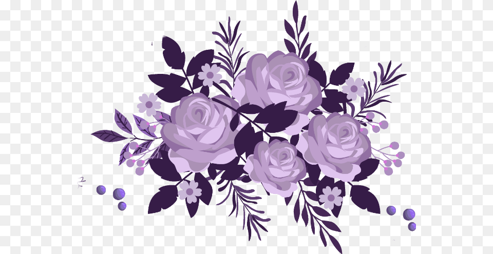 Boquet Bouquet Watercolor Watercolour Flowers Purple Flower Border, Art, Plant, Pattern, Graphics Png Image