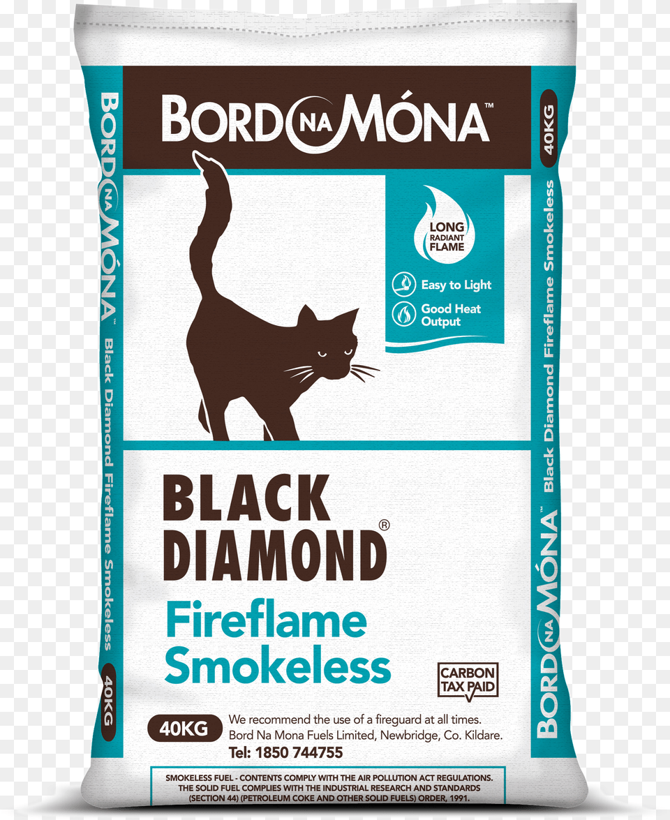 Bord Na Mona Lignite Nuggets, Advertisement, Animal, Cat, Mammal Png