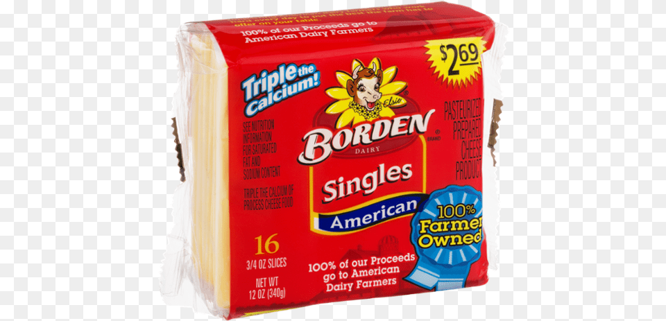 Borden American Cheese Slices, Food, Ketchup Free Png Download