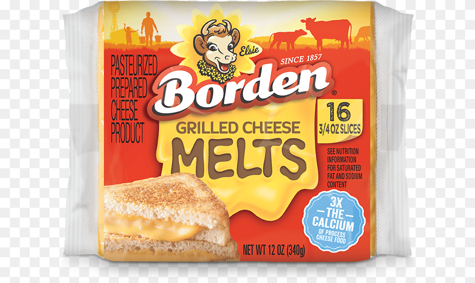 Borden Grilled Cheese Melts, Food, Bread, Person, Sandwich Free Png