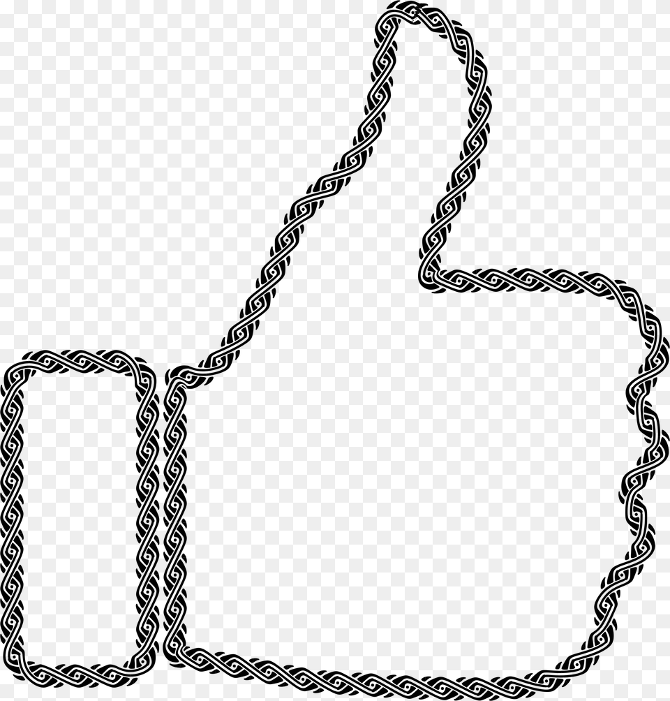 Border 12 Extended Thumbs Up Clip Arts Line Art, Gray Png