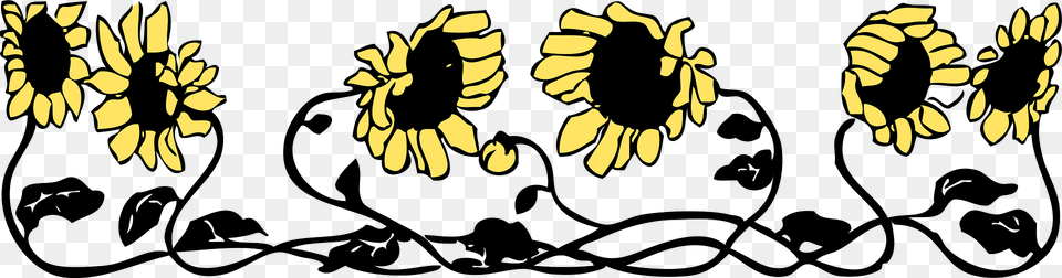 Border Clipart, Plant, Flower, Sunflower, Green Png