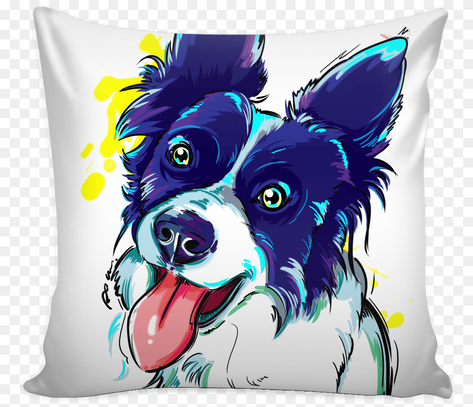 Border Collie Border Collie Pillow Cover Cushion, Home Decor, Baby, Person, Face Free Transparent Png