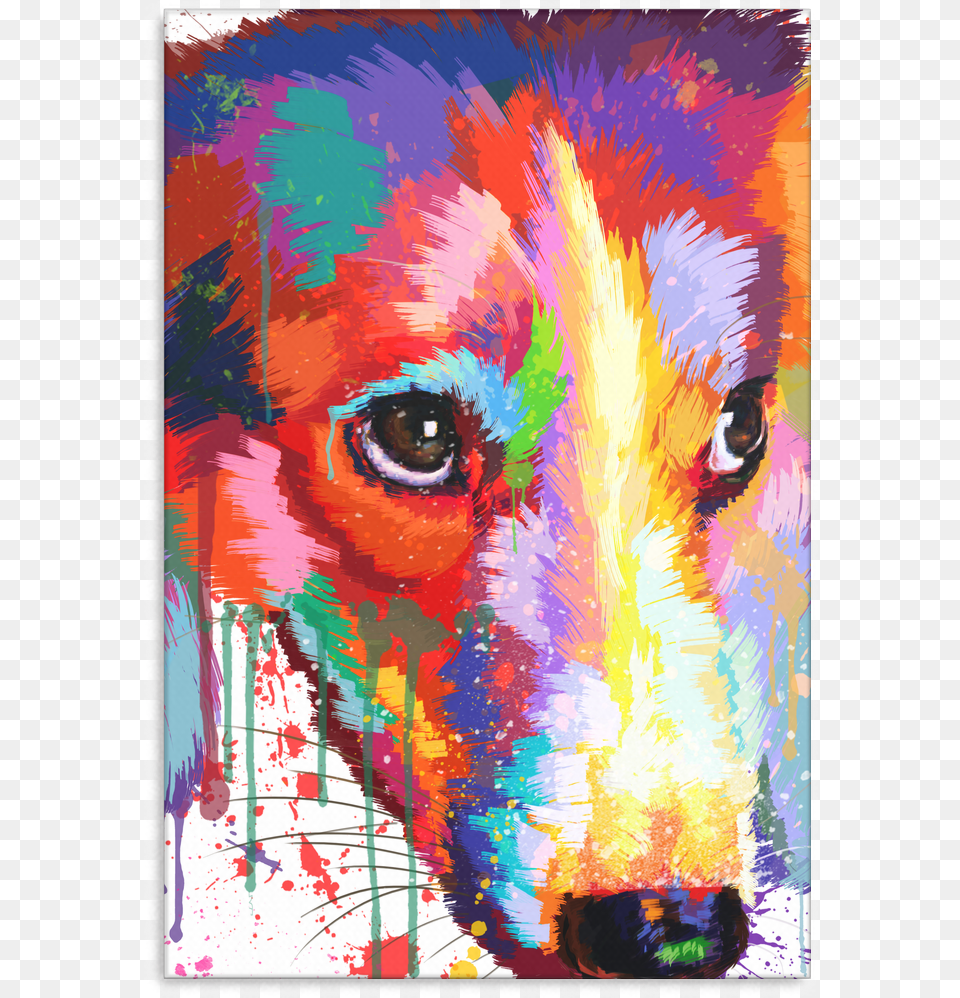 Border Collie Canvas A10 Painting, Art, Modern Art, Person, Face Png