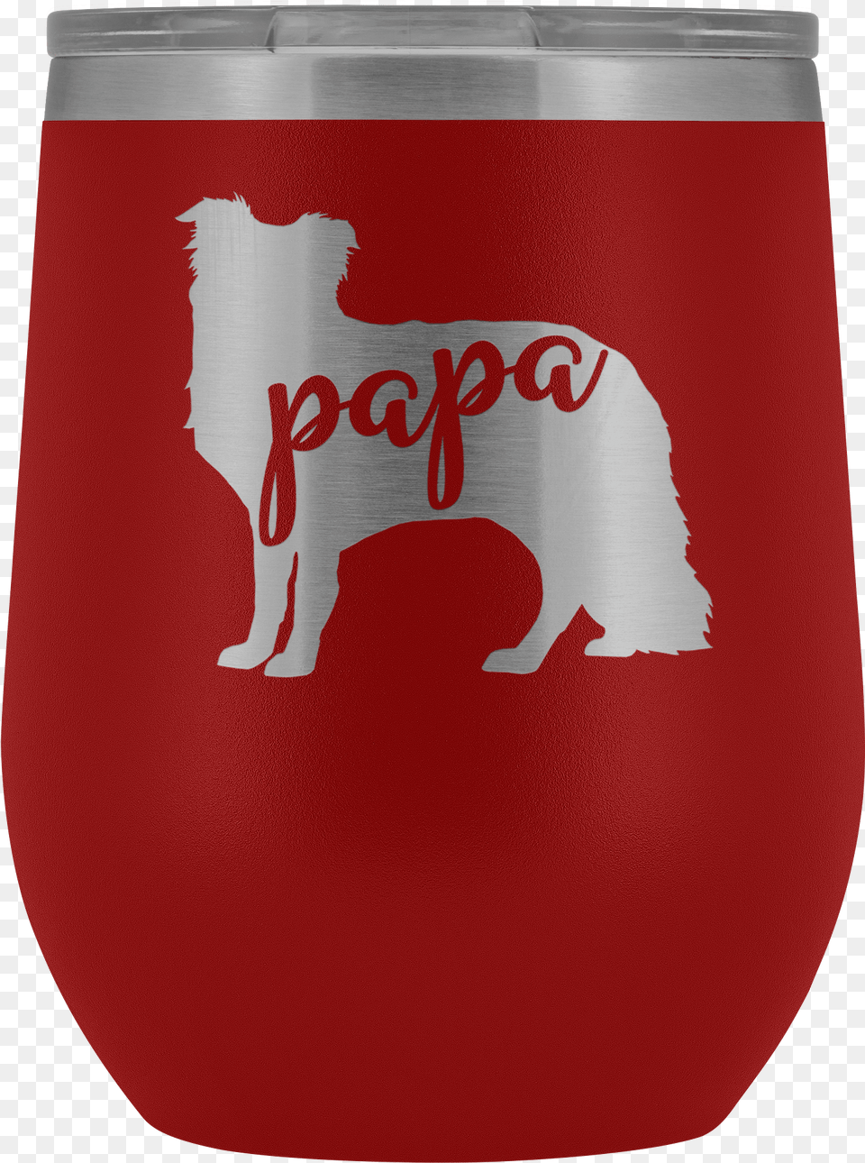 Border Collie Papa Wine Tumbler With Lid Dog Dad 12oz Dog, Beverage, Coke, Soda Free Png Download