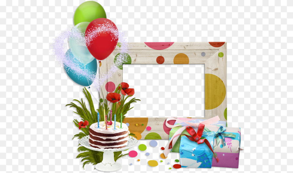 Border Design Balloons And Cakes, Person, People, Food, Dessert Free Png Download