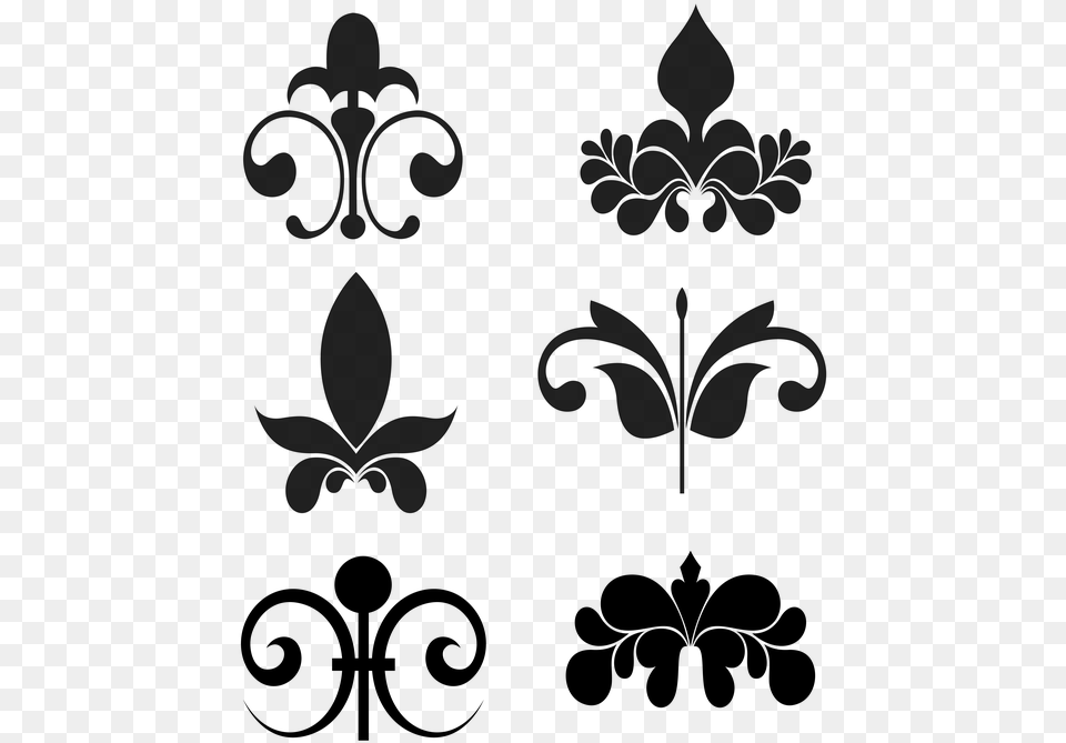 Border Flower Design In Black And White, Gray Png
