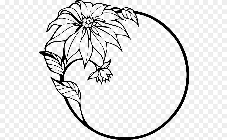 Border Flowers Drawing Clip Art Flower Border Clipart Black And White, Floral Design, Graphics, Pattern, Plant Png