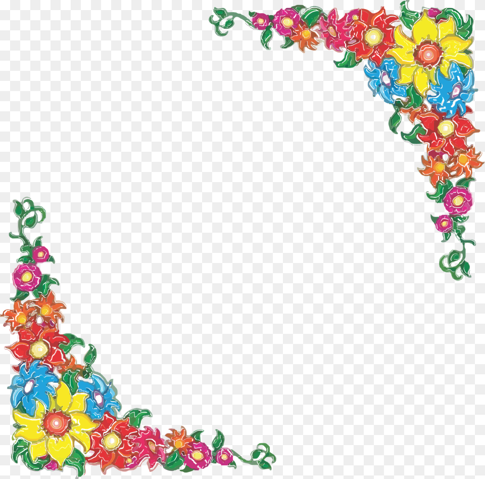 Border Flowers Floral Mexican Flowers Clipart Border, Art, Floral Design, Graphics, Pattern Free Png Download