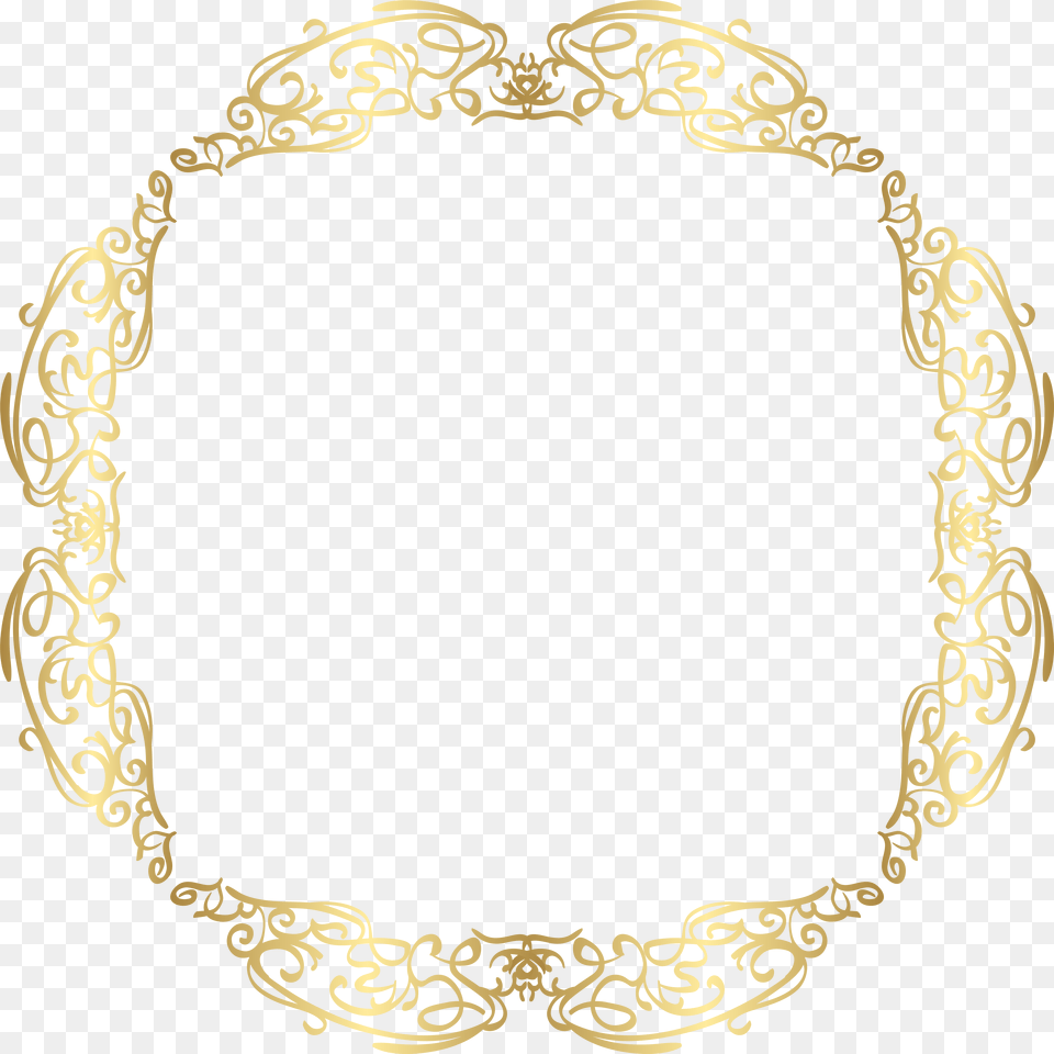 Border Frame Clip Art Gold Image, Oval Free Png Download