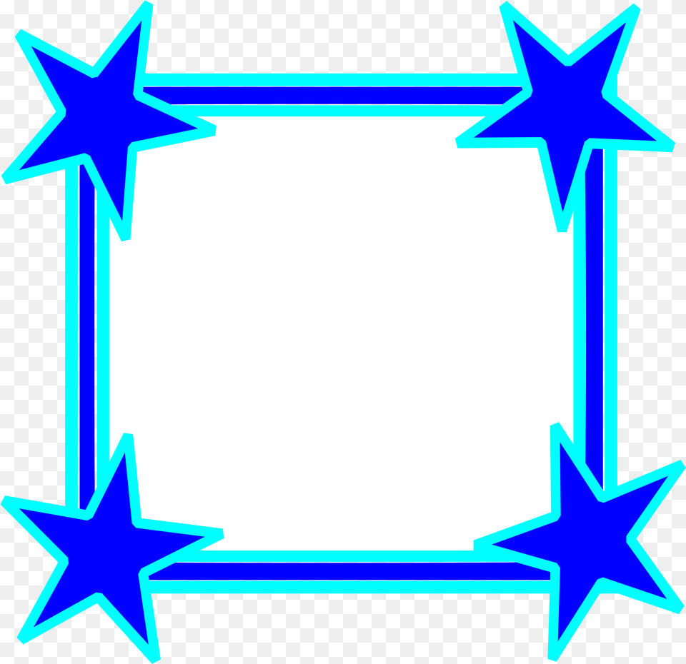 Border Frame Fancy Star Border Blue Transparent, Star Symbol, Symbol, Gas Pump, Machine Png