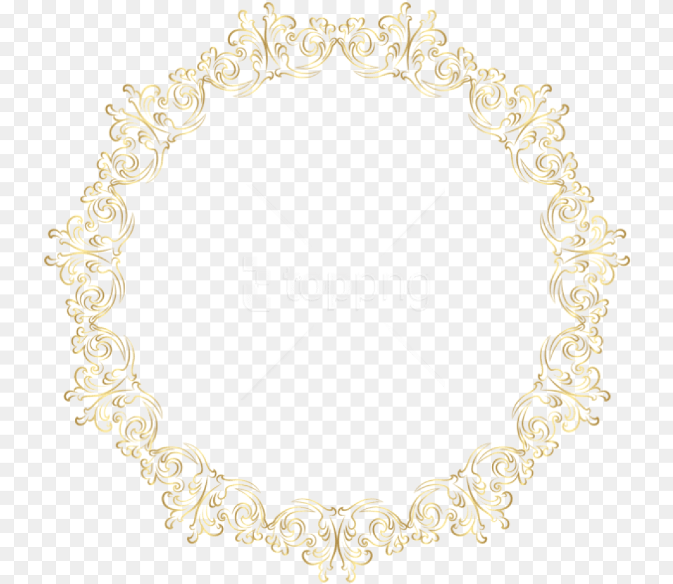 Border Frame Gold Clipart Photo Borde Redondo Dorado, Chandelier, Lamp, Oval Png Image