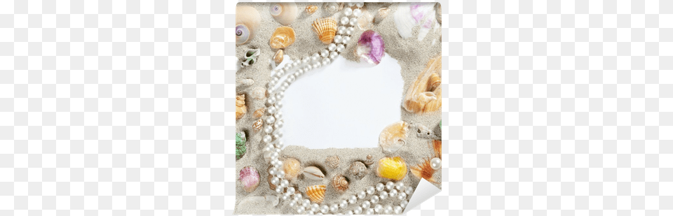 Border Frame Summer Beach Shell Pearl Necklace Wall Necklace, Seashell, Animal, Sea Life, Invertebrate Free Png Download