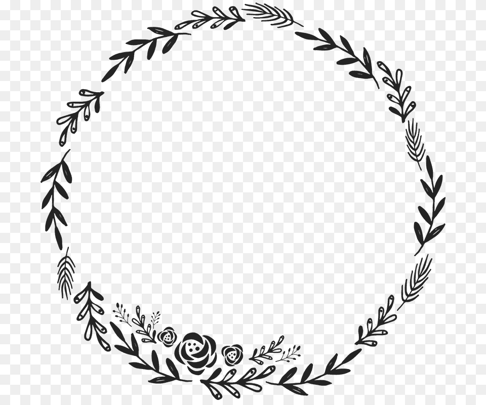 Border Frame Wreath Circle Round Fleaves Floralwreath, Accessories, Jewelry, Necklace, Oval Png Image