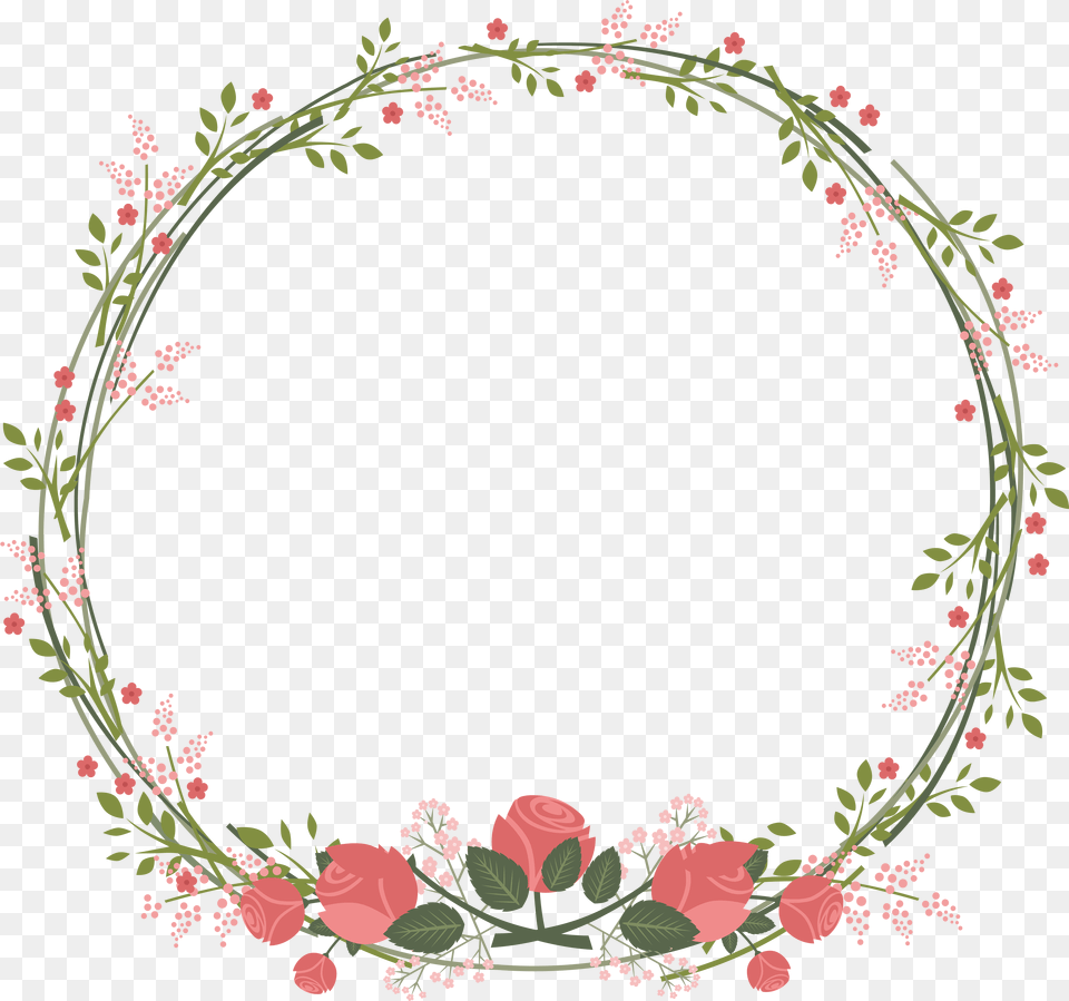 Border Frame Wreath Circle Round Leaves Vines, Art, Floral Design, Graphics, Oval Free Png