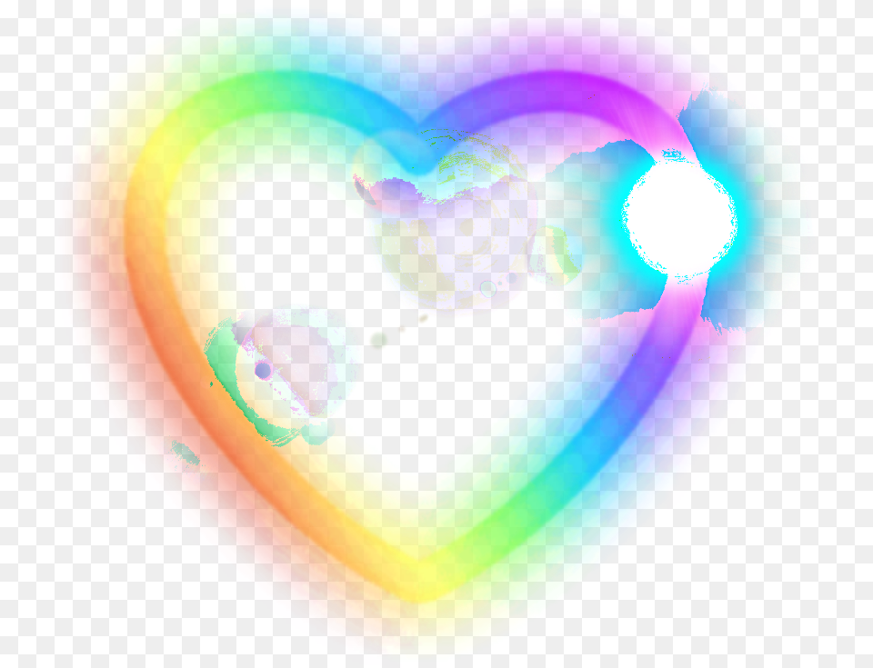 Border Neon Rainbow Glow Light Lighteffect Frame Heart, Balloon Free Png