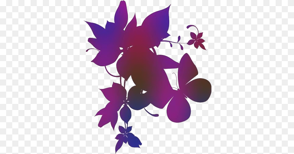 Border Transparent Images Transparent Butterflies Flowers Clipart, Purple, Plant, Leaf, Pattern Free Png Download