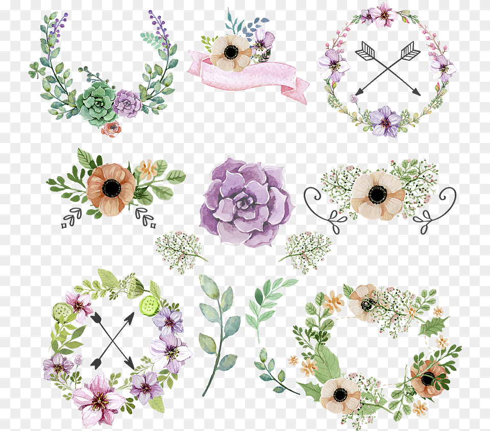 Border Wedding Floral Designs, Art, Collage, Floral Design, Graphics Free Png Download