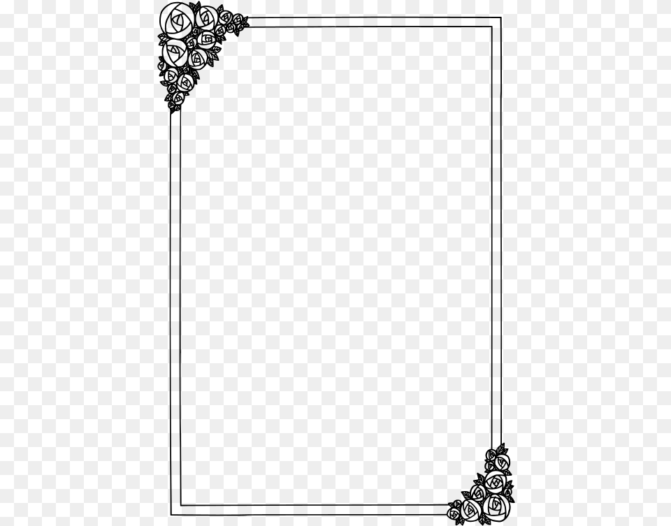 Border With Roses Modern Border Frame, Gray Free Transparent Png