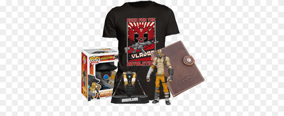 Borderlands 2 Video Game Pop Figures, Clothing, T-shirt, Person, Book Png Image