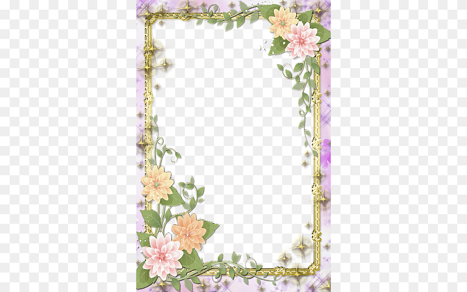 Borders And Frames, Art, Dahlia, Floral Design, Flower Free Png Download