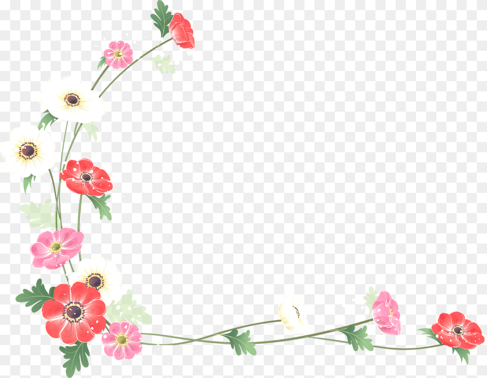 Borders And Frames Flower Watercolor Painting Clip Frame Flower Border, Anemone, Art, Floral Design, Graphics Free Transparent Png
