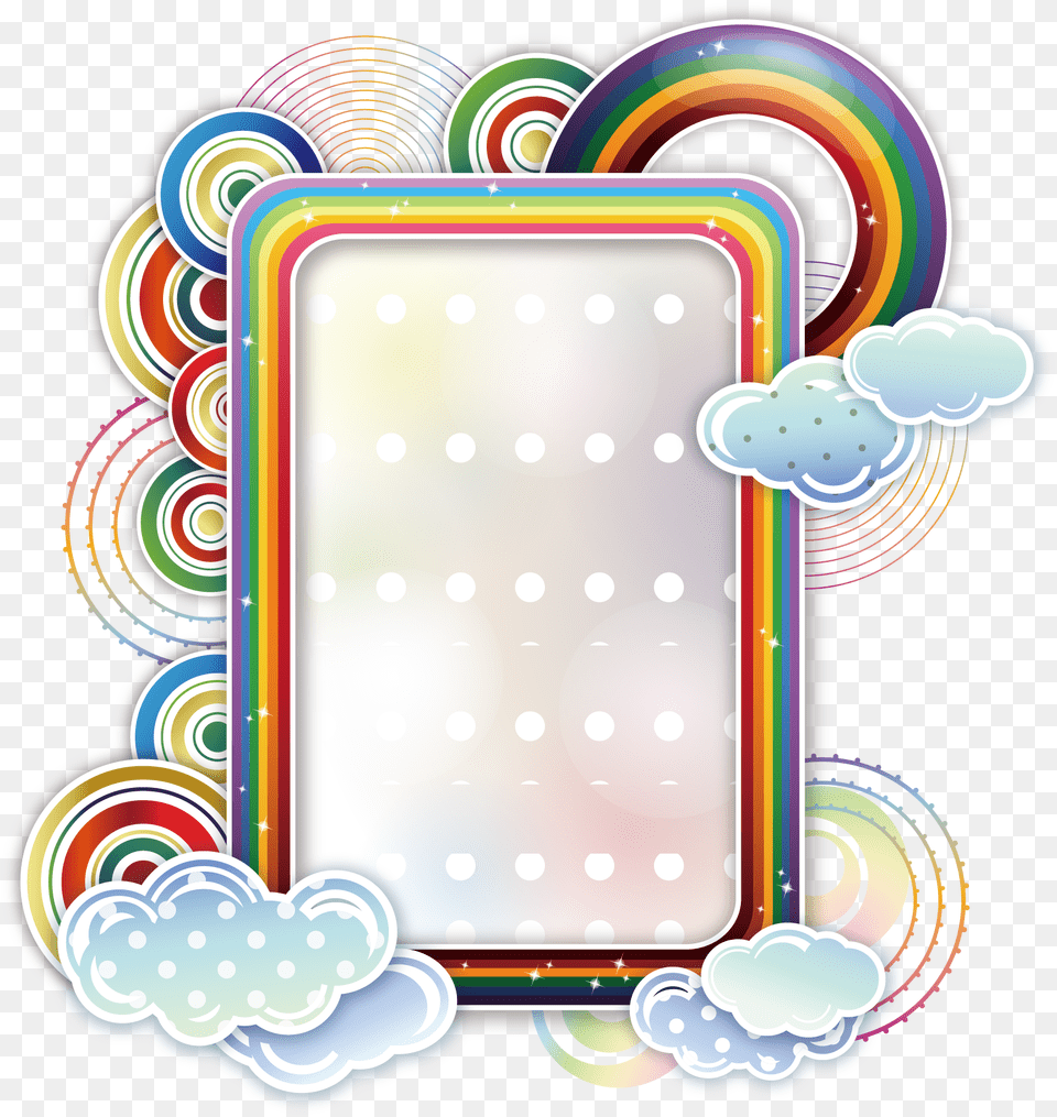 Borders And Frames Rainbow Cloud Clip Text Vector Border Rainbow And Clouds Borders, Art, Graphics, Pattern Free Png