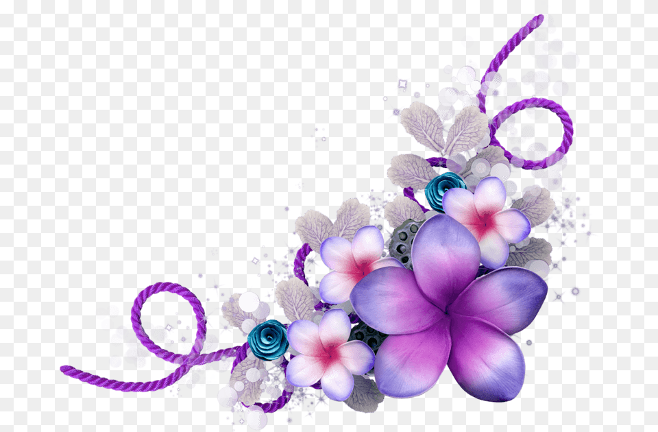 Borders Purple Flowers Corner Borde De Flores Morado, Plant, Pattern, Graphics, Flower Bouquet Free Transparent Png