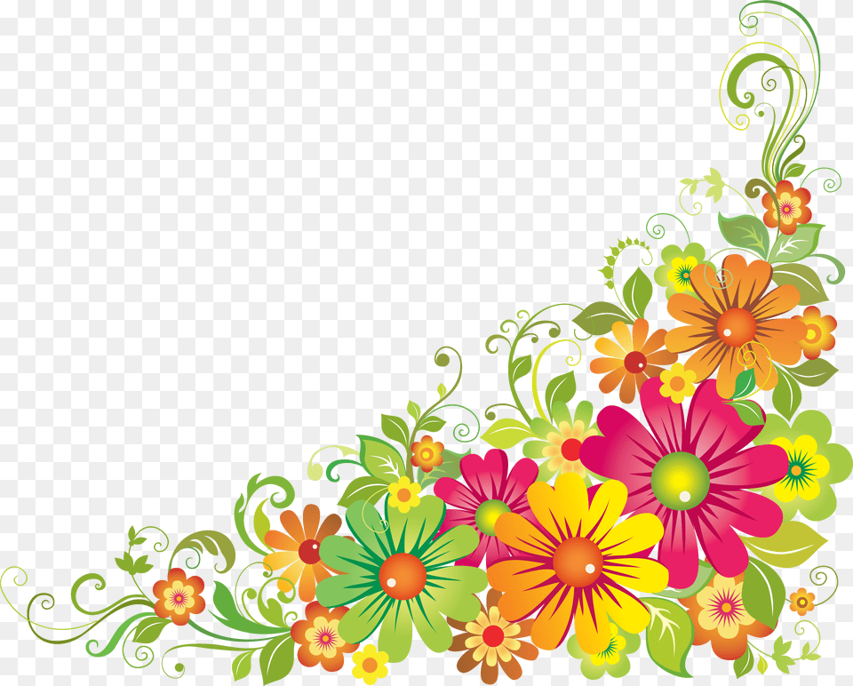 Borders To Use As Wallpaper Borders Clip Art Borders Corner Flower Border Clipart, Floral Design, Graphics, Pattern, Daisy Png