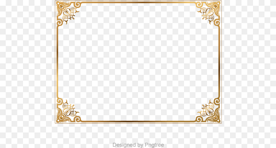 Borders Vector Gold Retro Decorative Border Gold Frame Vector, Art, Floral Design, Graphics, Pattern Free Png Download