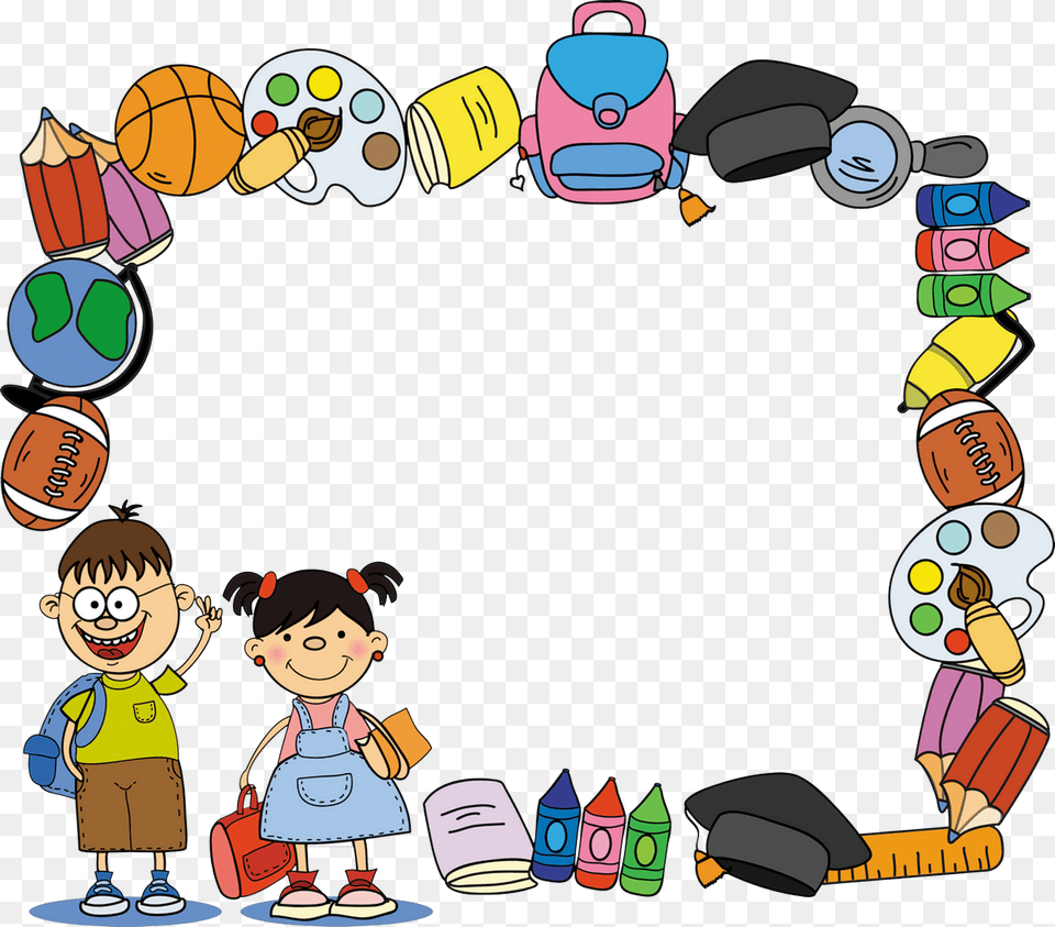 Bordes De Graduacin En Students Border Clipart, Baby, Person, Face, Head Free Png