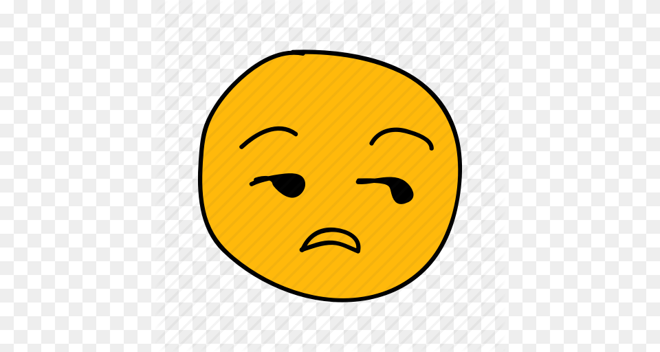 Bored Drawn Emoji Face Hand Meh Messenger Icon, Head, Person, Food, Fruit Free Png Download