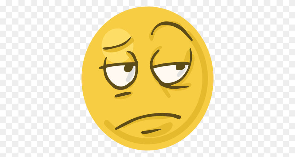 Bored Face Emoji, Gold, Head, Person Free Png