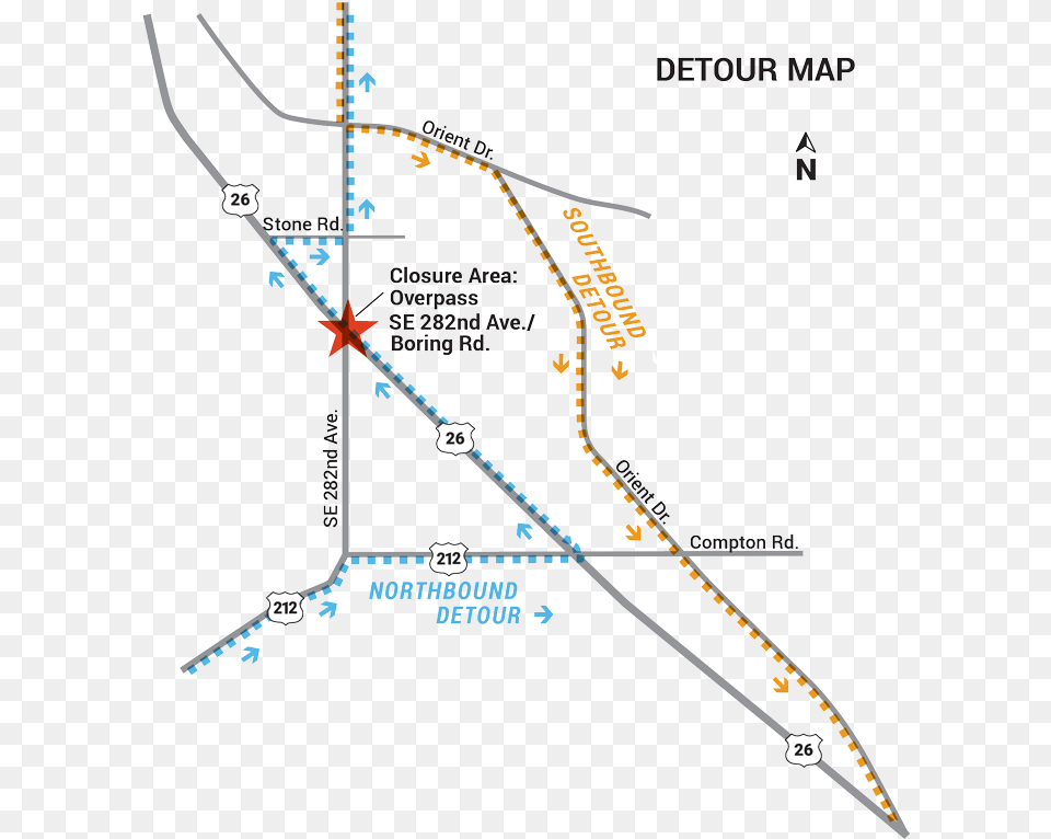 Boring Road Detour Map Diagram, Chart, Plot, Bow, Weapon Free Transparent Png