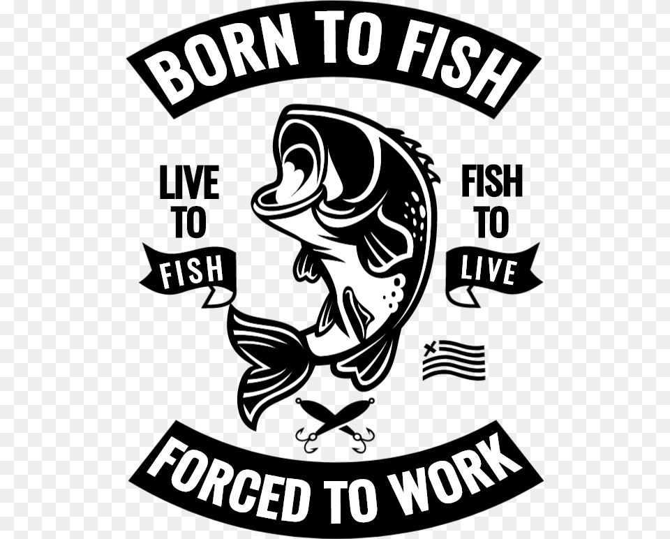 Born To Fish, Logo, Person, Head, Stencil Free Png