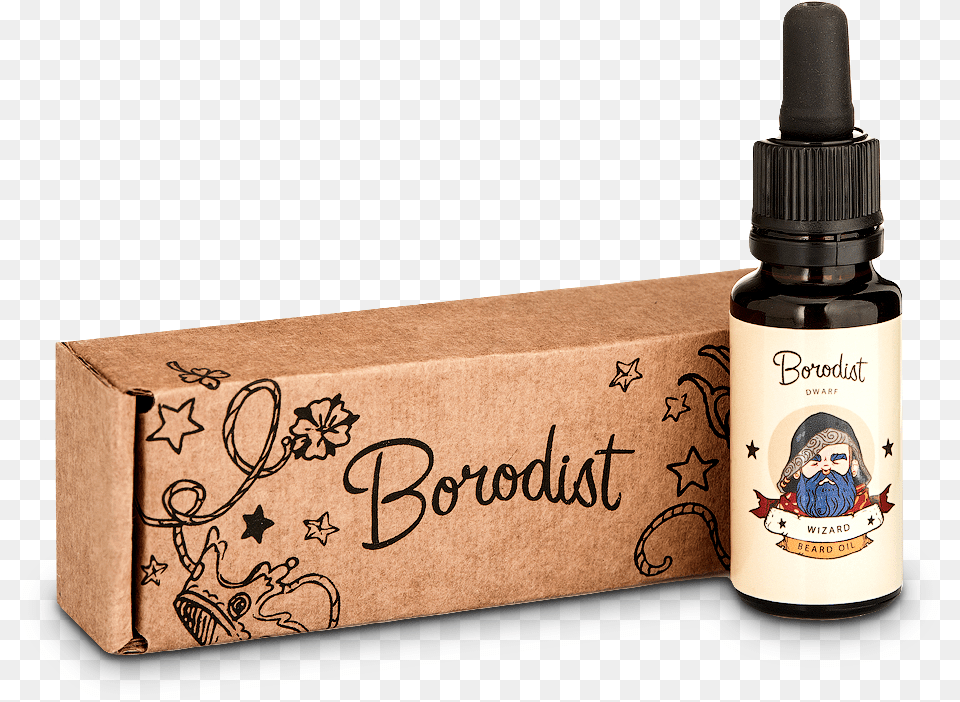 Borodist Beard Oil Wizard Borodist, Bottle, Baby, Person, Cosmetics Free Png