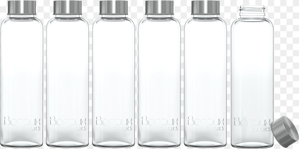 Boroux Basics Glass Bottles Hold 18 Oz Of Your Favorite Plastic Bottle, Cylinder, Cosmetics, Perfume, Jar Free Png