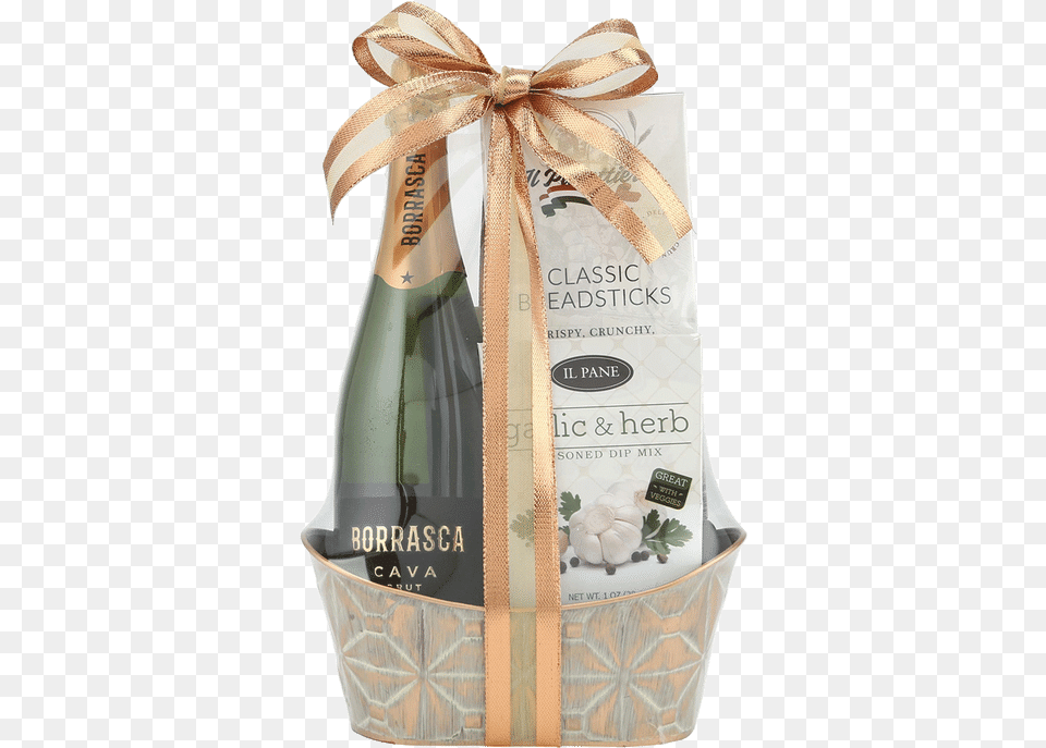 Borrasca Cava Gift Basket Mishloach Manot, Alcohol, Beverage, Bottle, Liquor Png