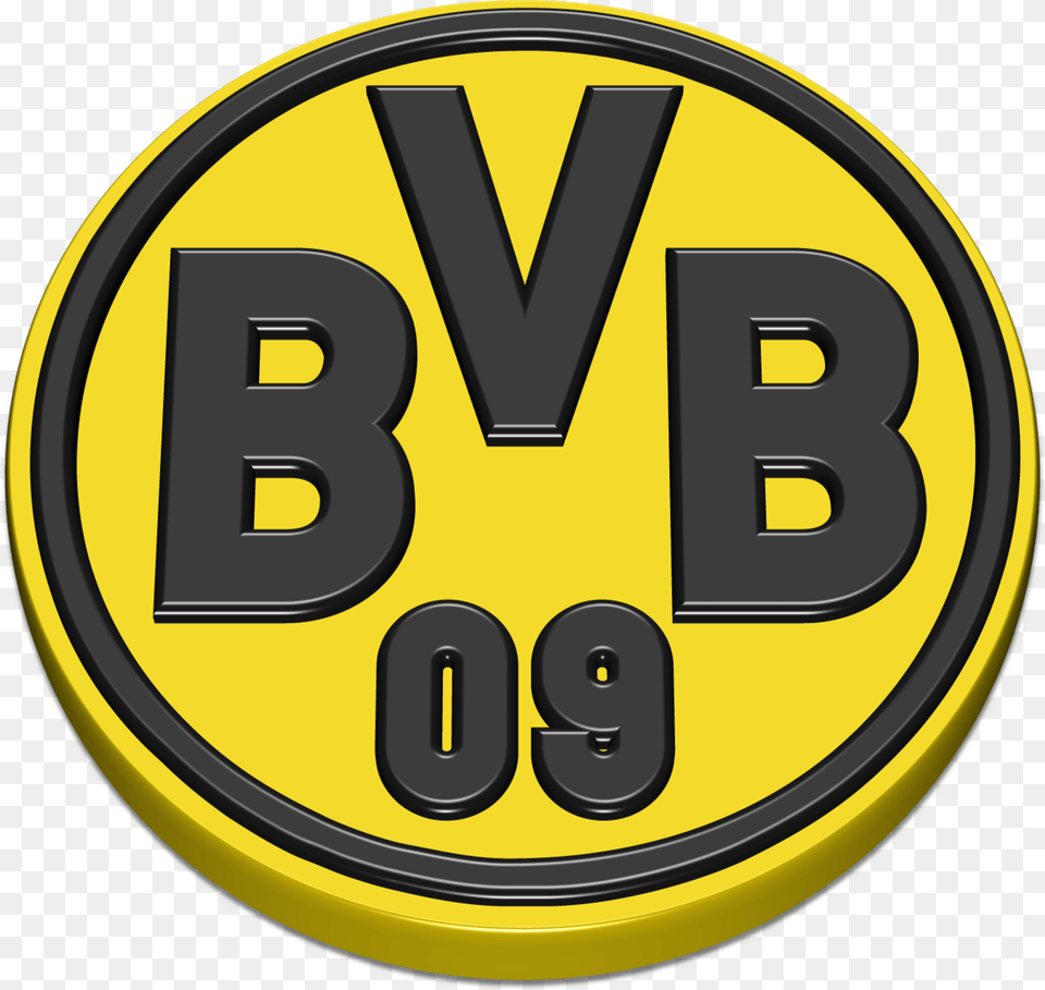 Borussia Dortmund Transparent Image Borussia Dortmund Logo 3d, Symbol, Text, Number Png