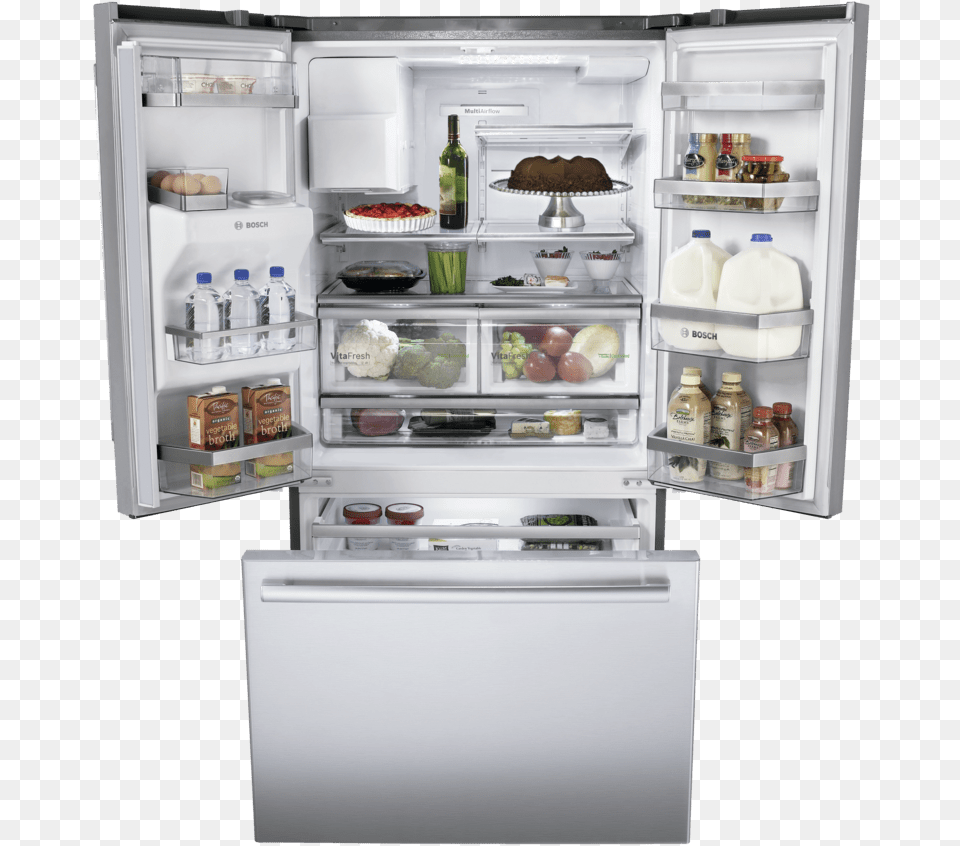 Bosch Fridge Double Door, Appliance, Device, Electrical Device, Refrigerator Png Image