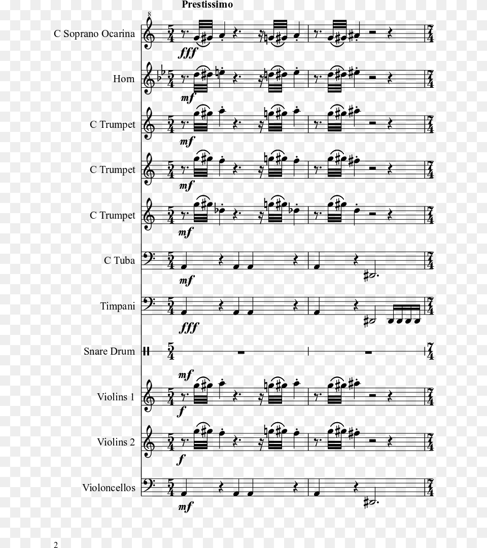 Boss Battle Sheet Music 2 Of 28 Pages, Gray Free Png Download